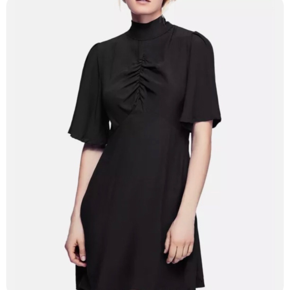 NWT Free People be my baby black ruched dress